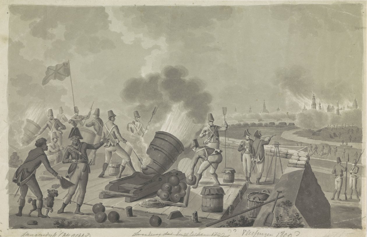 Bombardowanie Vlissingen przez Brytyjczyków, 1809 autorstwa Johannes Jelgerhuis (possibly)