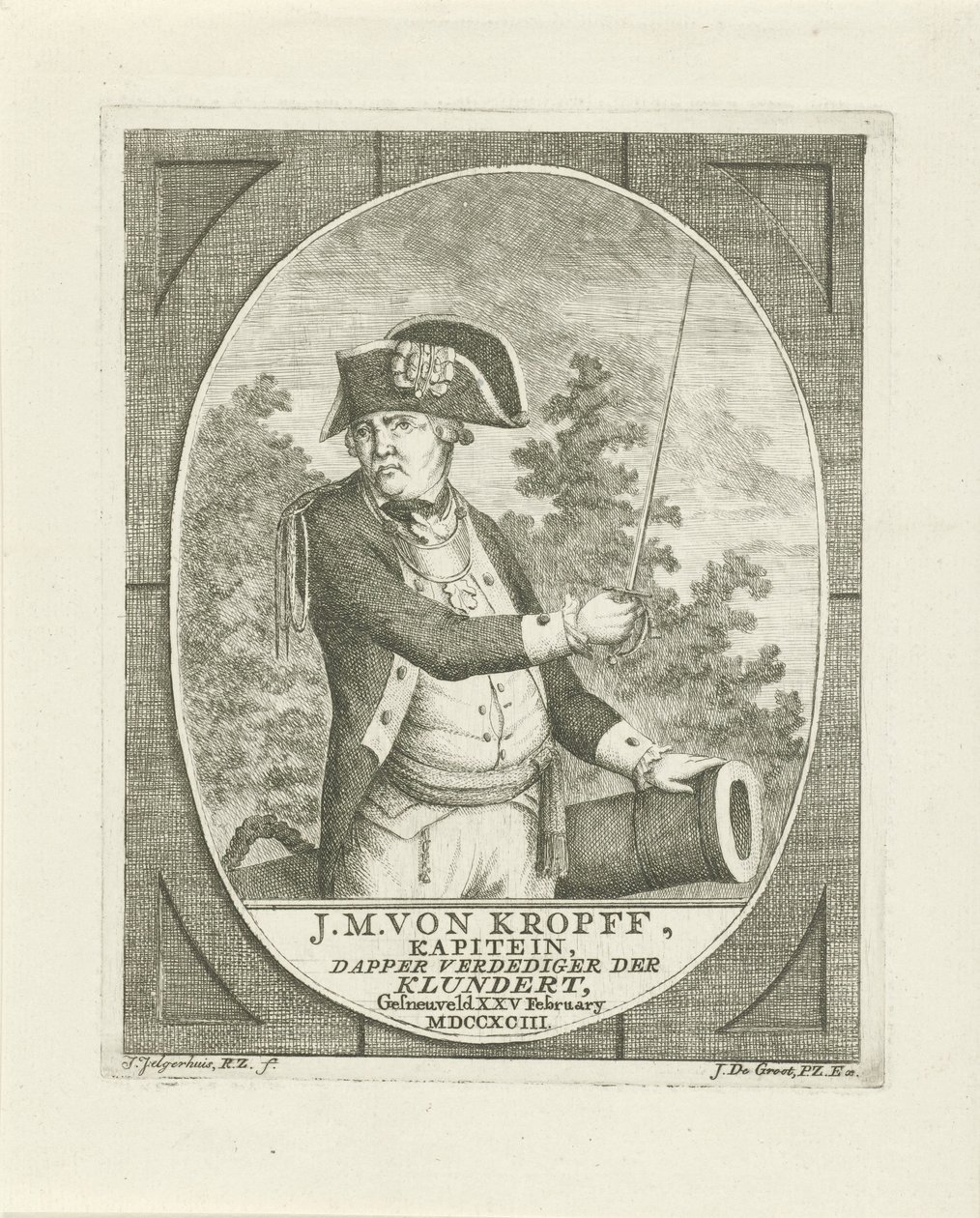 Portret Joachima Mauritsa von Kropff autorstwa Johannes Jelgerhuis