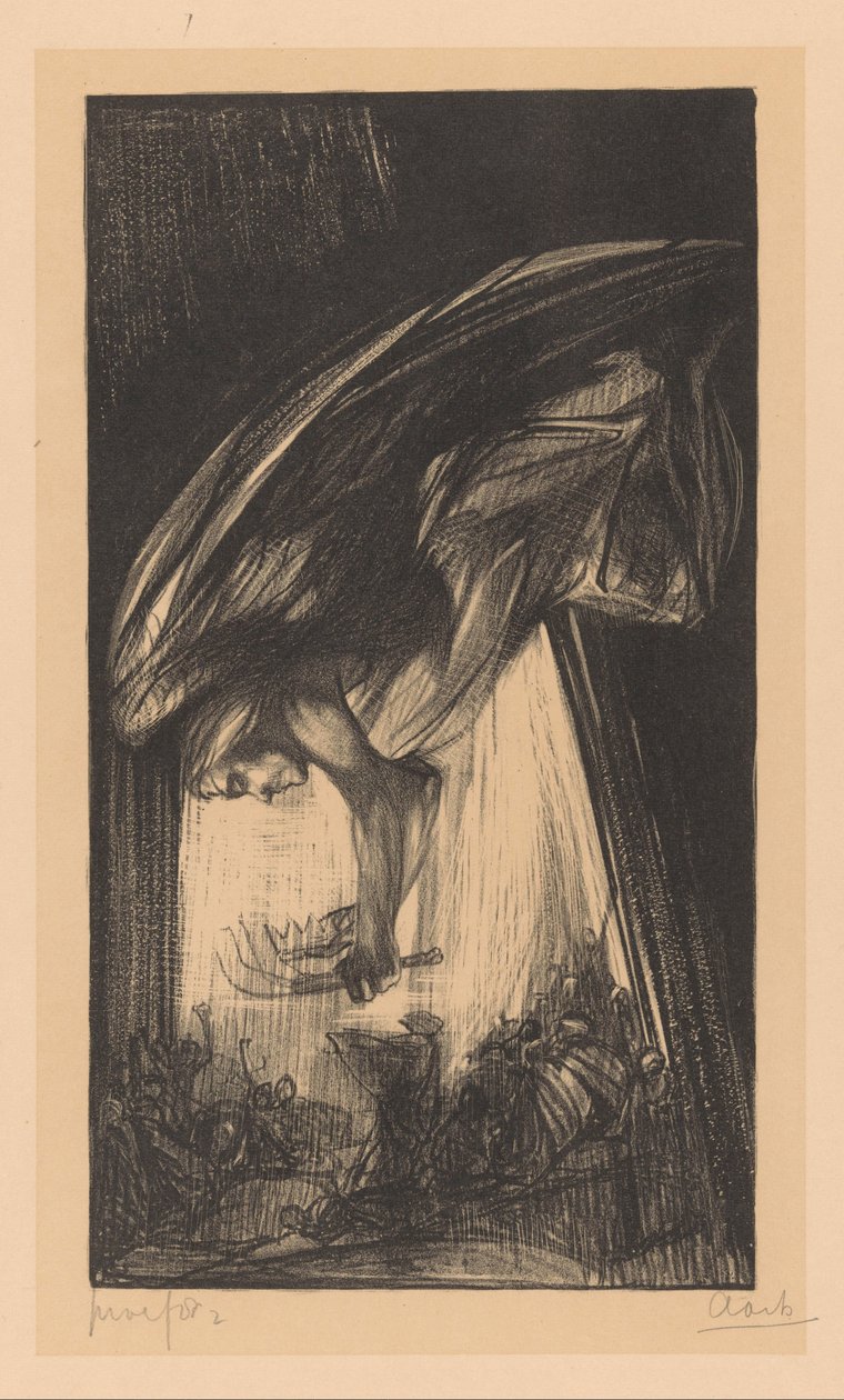 Anioł nad tłumem ludzi autorstwa Johannes Josephus Aarts (signed by artist)