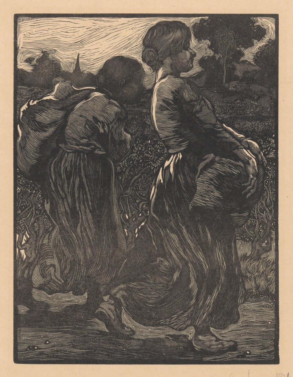 Dwóch robotników rolnych autorstwa Johannes Josephus Aarts (signed by artist)