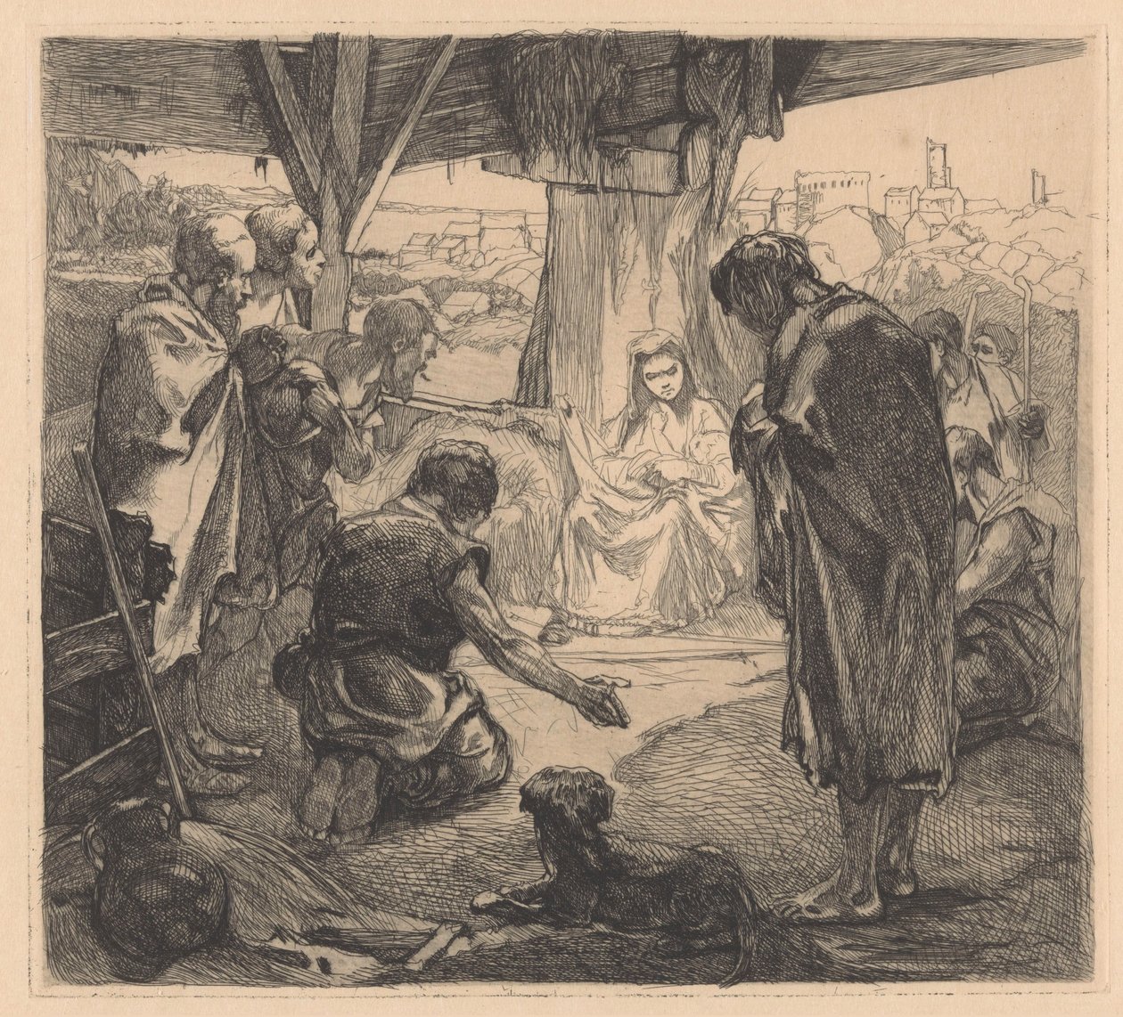 Adoracja pasterzy autorstwa Johannes Josephus Aarts