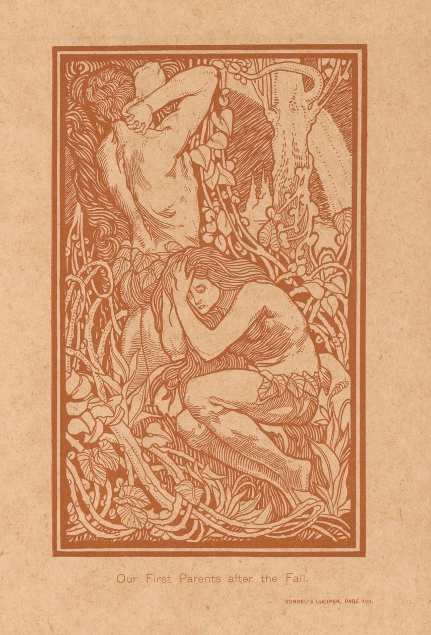 Adam i Eva na de zondeval Nasi Pierwsi Rodzice po Upadku (tytuł na obiekcie) autorstwa Johannes Josephus Aarts