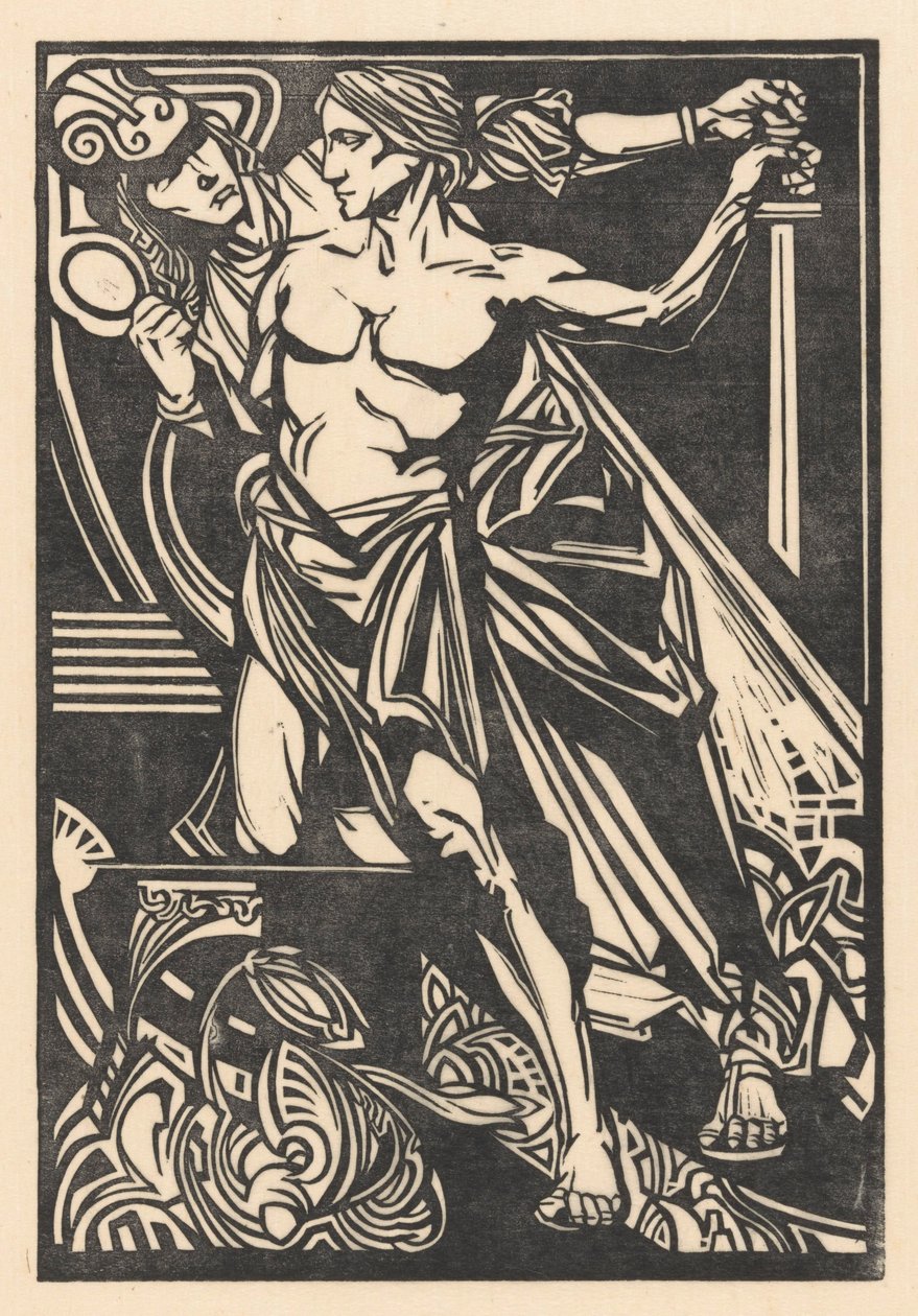 Mężczyzna i kobieta z mieczem i lustrem autorstwa Johannes Josephus Aarts