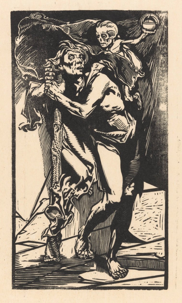 Człowiek ze śmiercią na plecach autorstwa Johannes Josephus Aarts