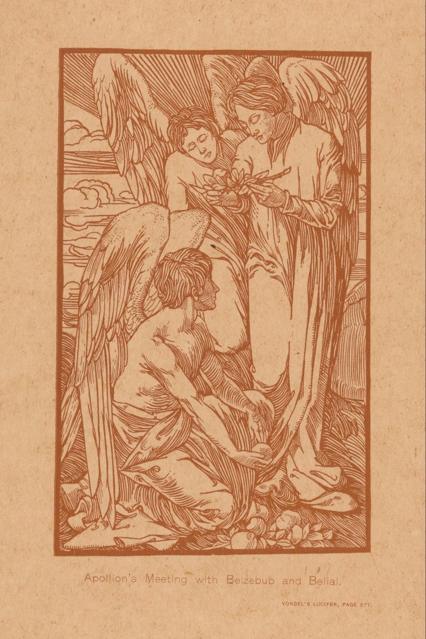 Ontmoeting van Apollion spotkał Belzebuba i Belial Spotkanie Apollona z Belzebubem i Belialem (tytuł na obiekcie) autorstwa Johannes Josephus Aarts