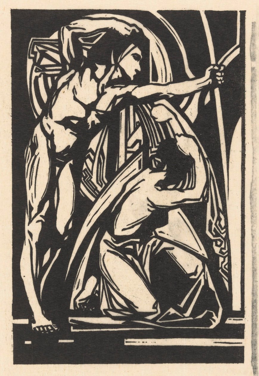 Stojący mężczyzna i klęcząca kobieta autorstwa Johannes Josephus Aarts