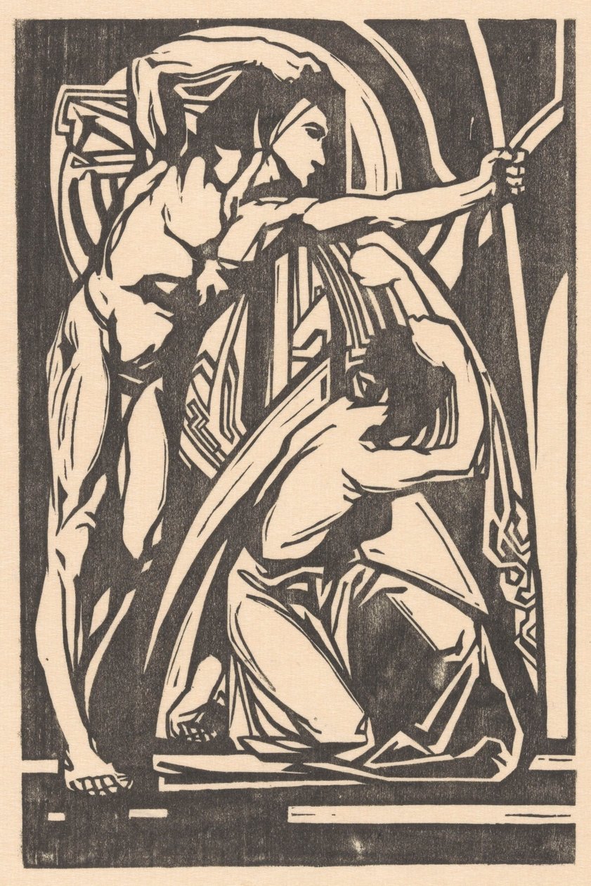 Stojący mężczyzna i klęcząca kobieta autorstwa Johannes Josephus Aarts