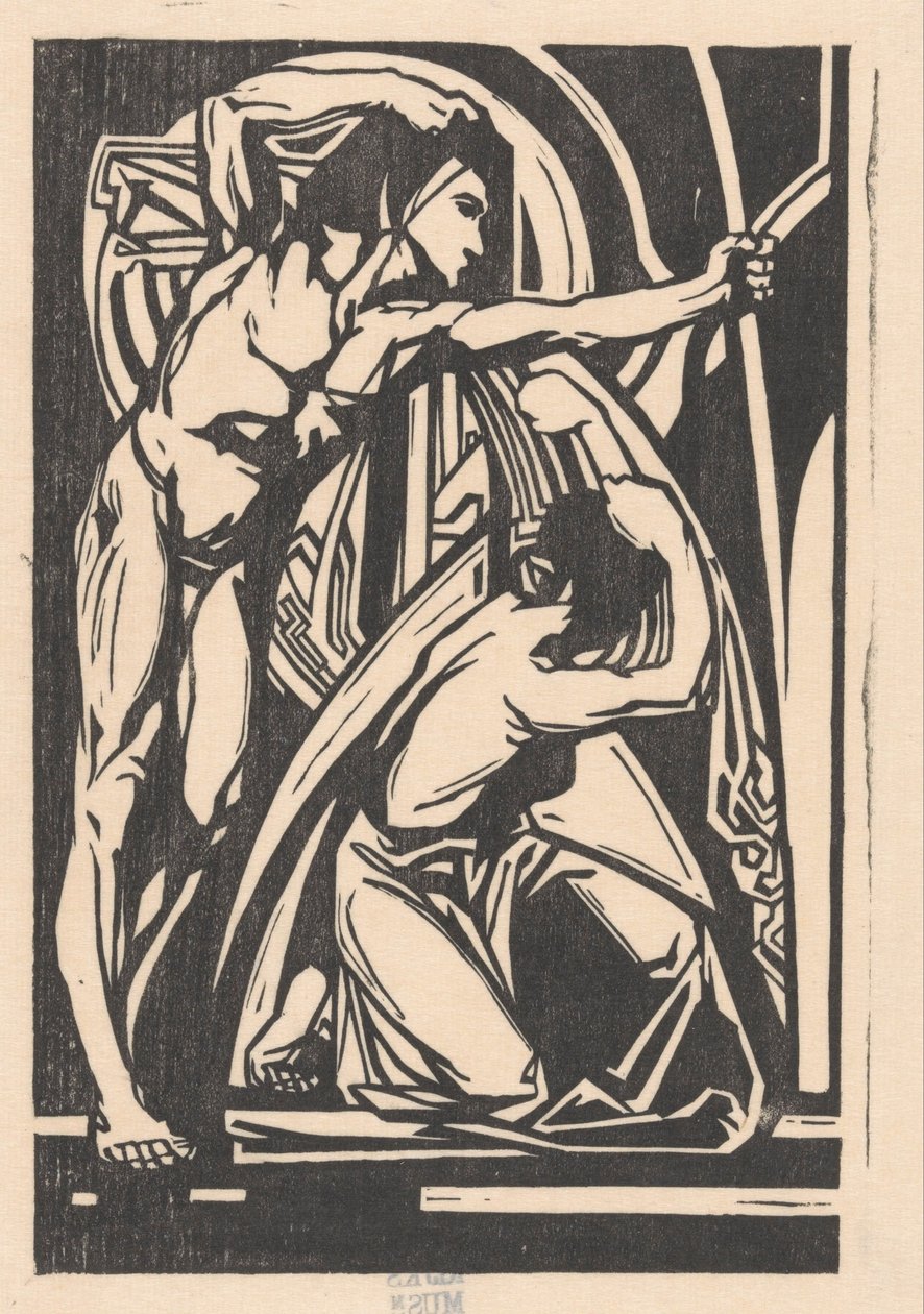Stojący mężczyzna i klęcząca kobieta autorstwa Johannes Josephus Aarts
