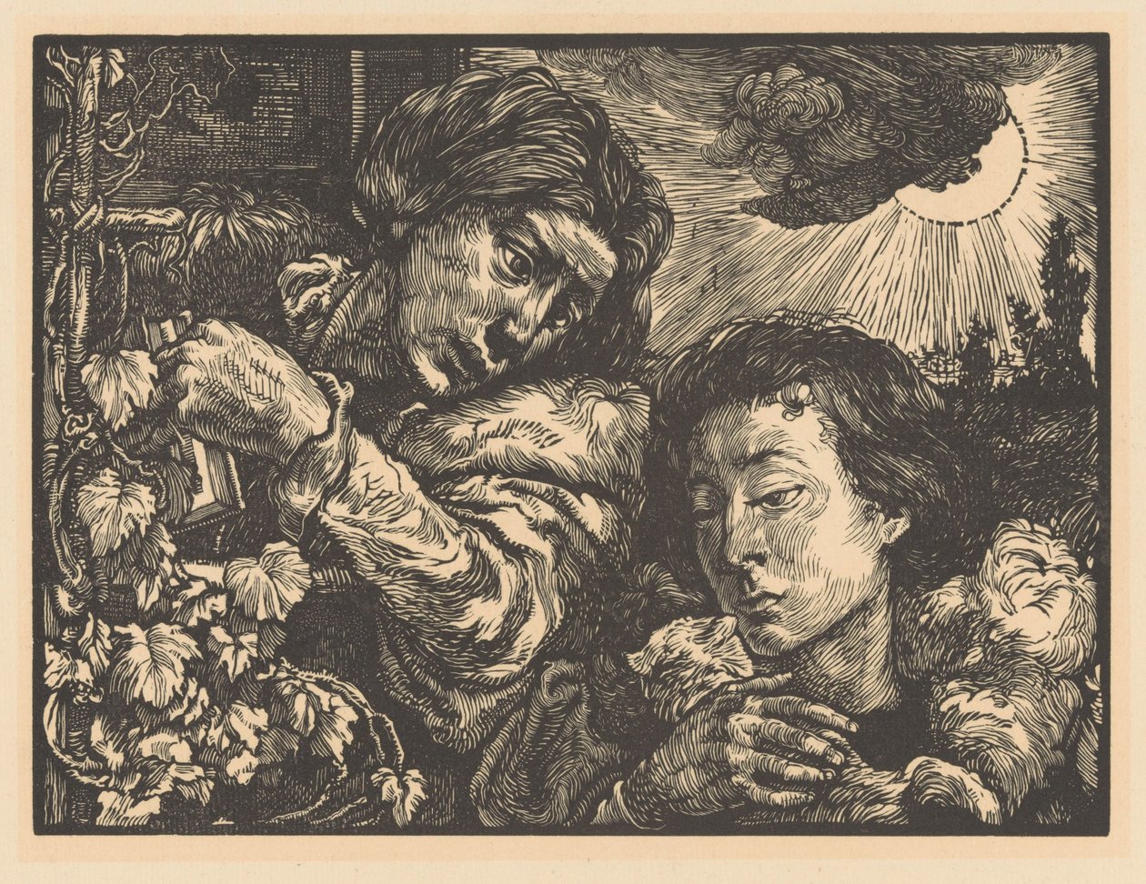 Dwie kobiety przy winorośli autorstwa Johannes Josephus Aarts