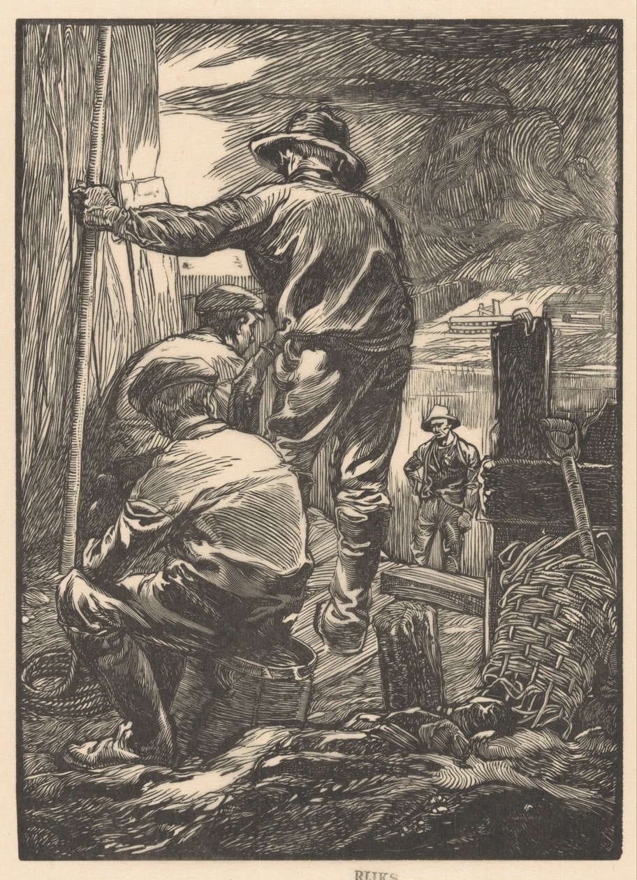 Czterech robotników nad wodą autorstwa Johannes Josephus Aarts