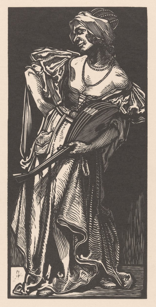 Kobieta z lutnią autorstwa Johannes Josephus Aarts