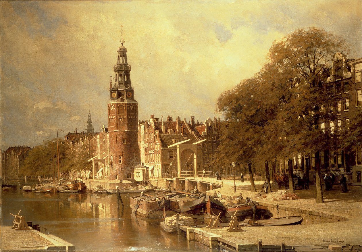 Widok na targ Kalk, Amsterdam autorstwa Johannes Karel Christian Klinkenberg