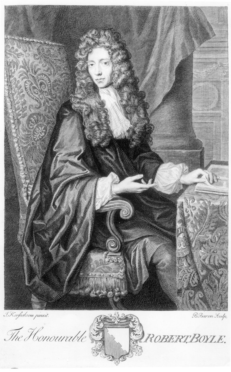 Czcigodny Robert Boyle (1627-91) wyryty przez B. Baron autorstwa Johannes Kerseboom