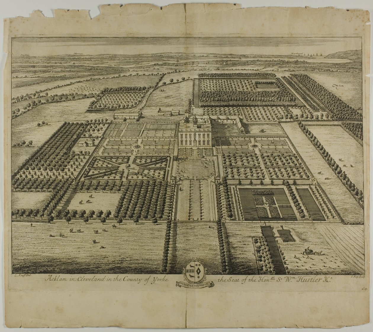Acklam w Cleveland w hrabstwie Yorke, tablica 64 z Britannia Illustrata autorstwa Johannes Kip