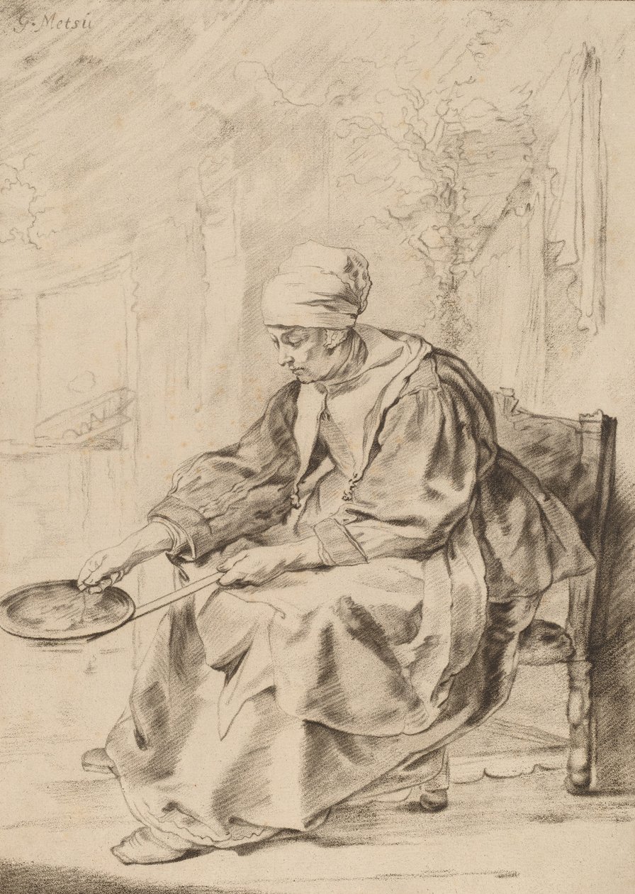 Kobieta naleśnikowa, 1768. autorstwa Johannes Kornlein