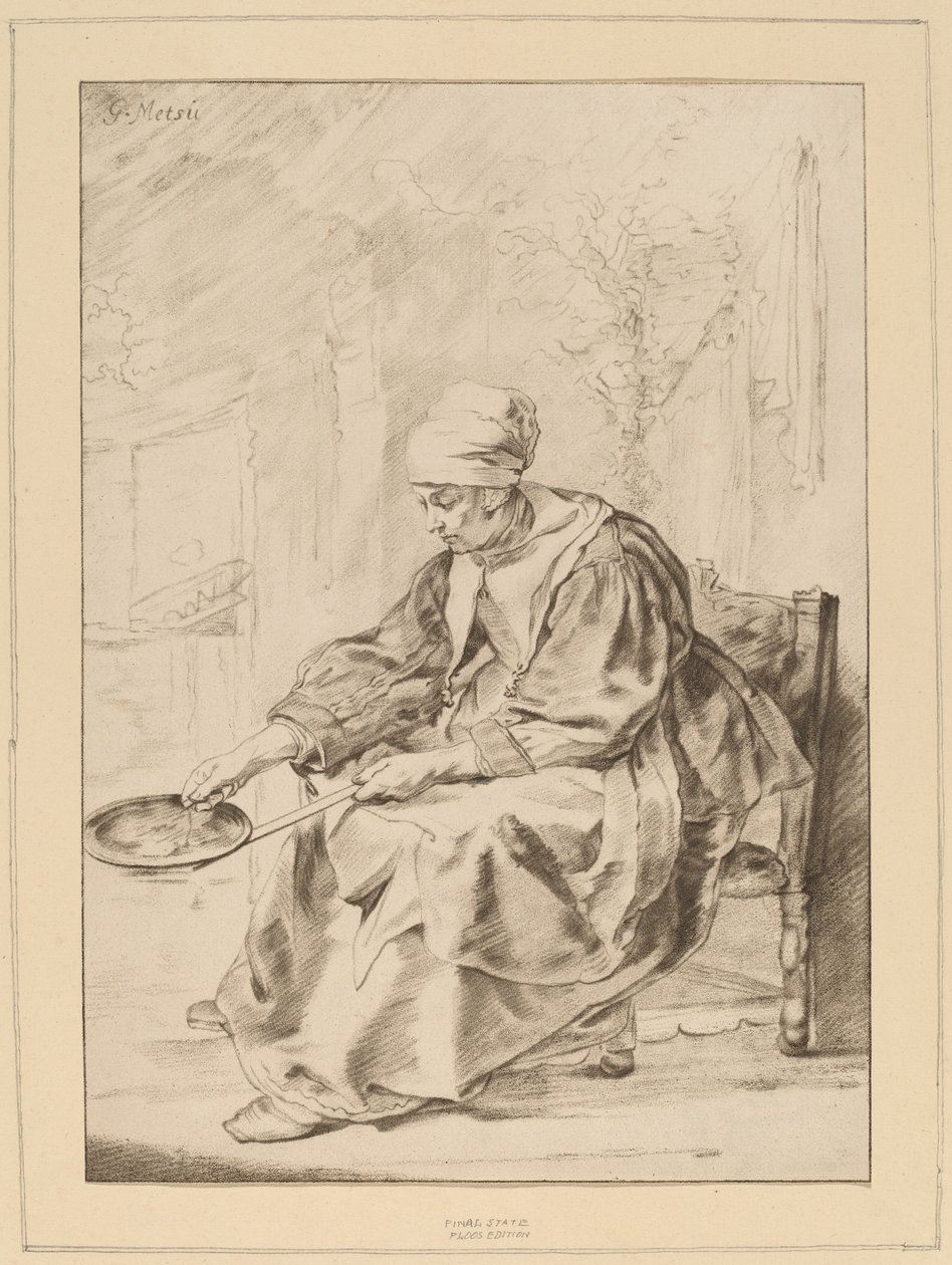Kobieta naleśnikowa, 1768. autorstwa Johannes Kornlein