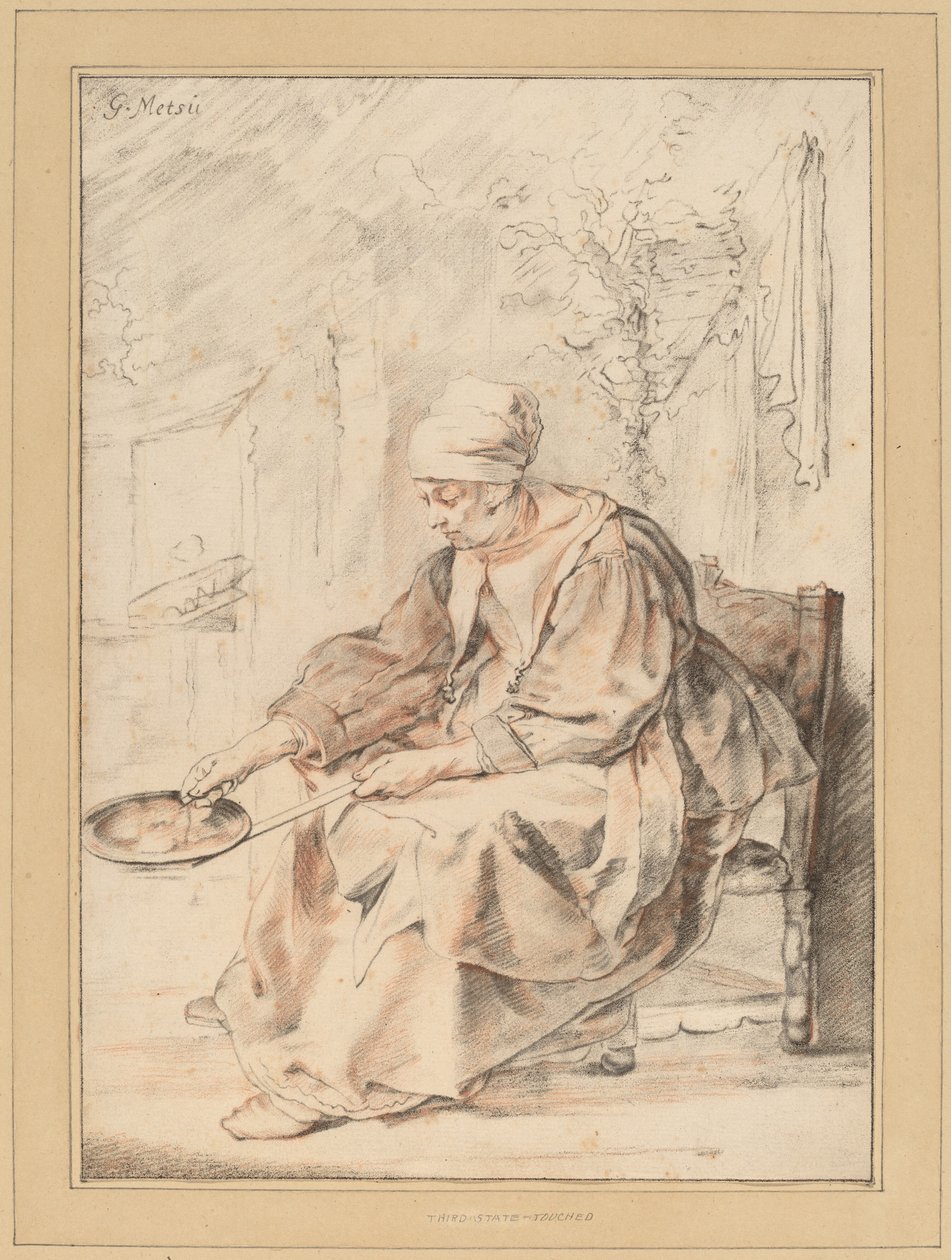 Kobieta naleśnikowa, 1768. autorstwa Johannes Kornlein