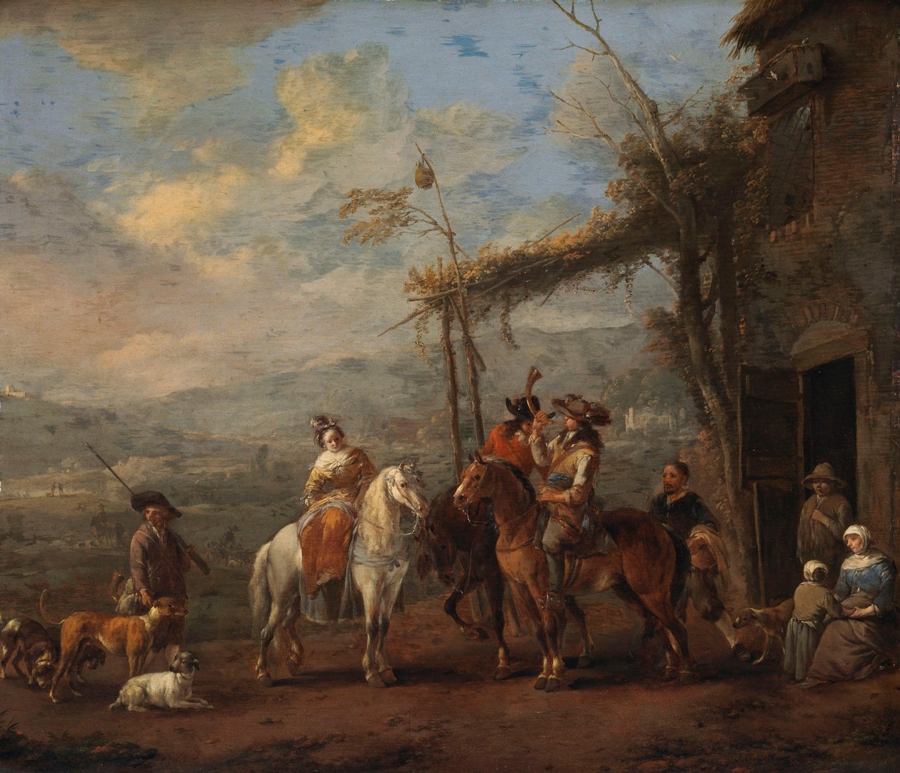 Towarzystwo myśliwskie autorstwa Johannes Lingelbach