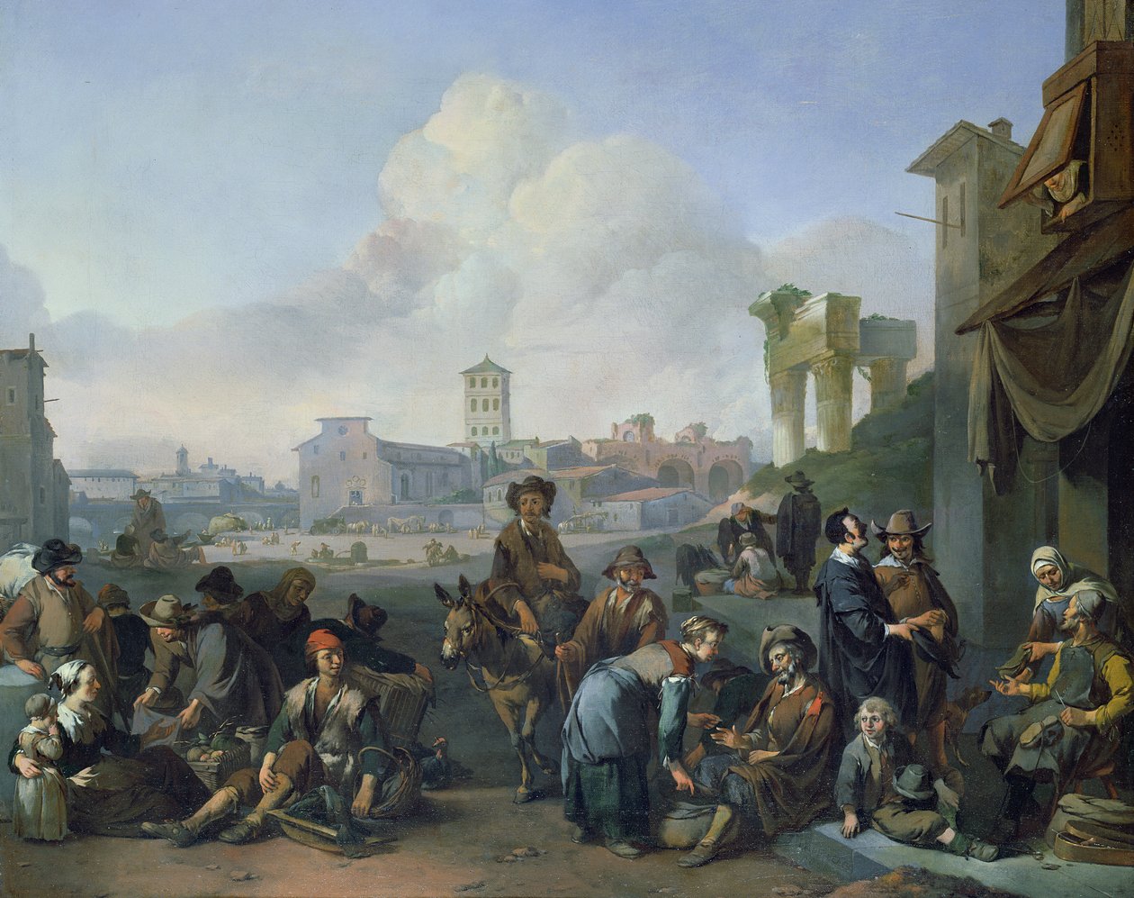 Widok w Rzymie, 1668 autorstwa Johannes Lingelbach