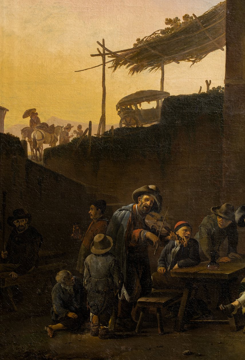 Pijacy przed włoską gospodą autorstwa Johannes Lingelbach
