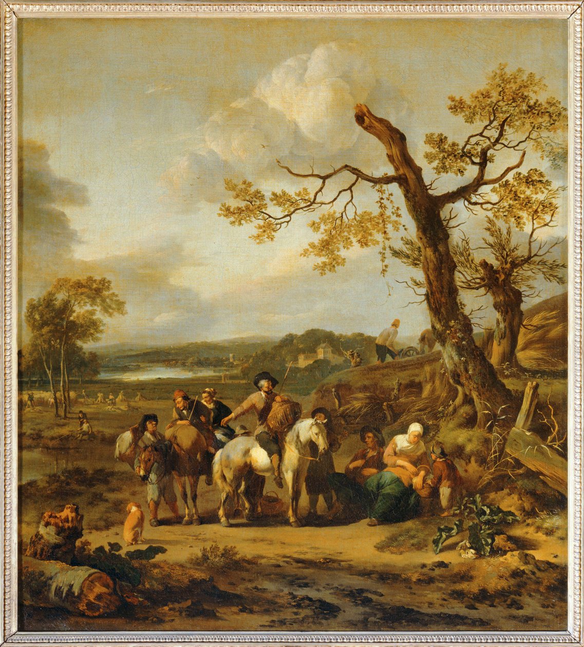 Halte de paysans allant au marche - Rolnicy odpoczywający w drodze na targ ... autorstwa Johannes Lingelbach