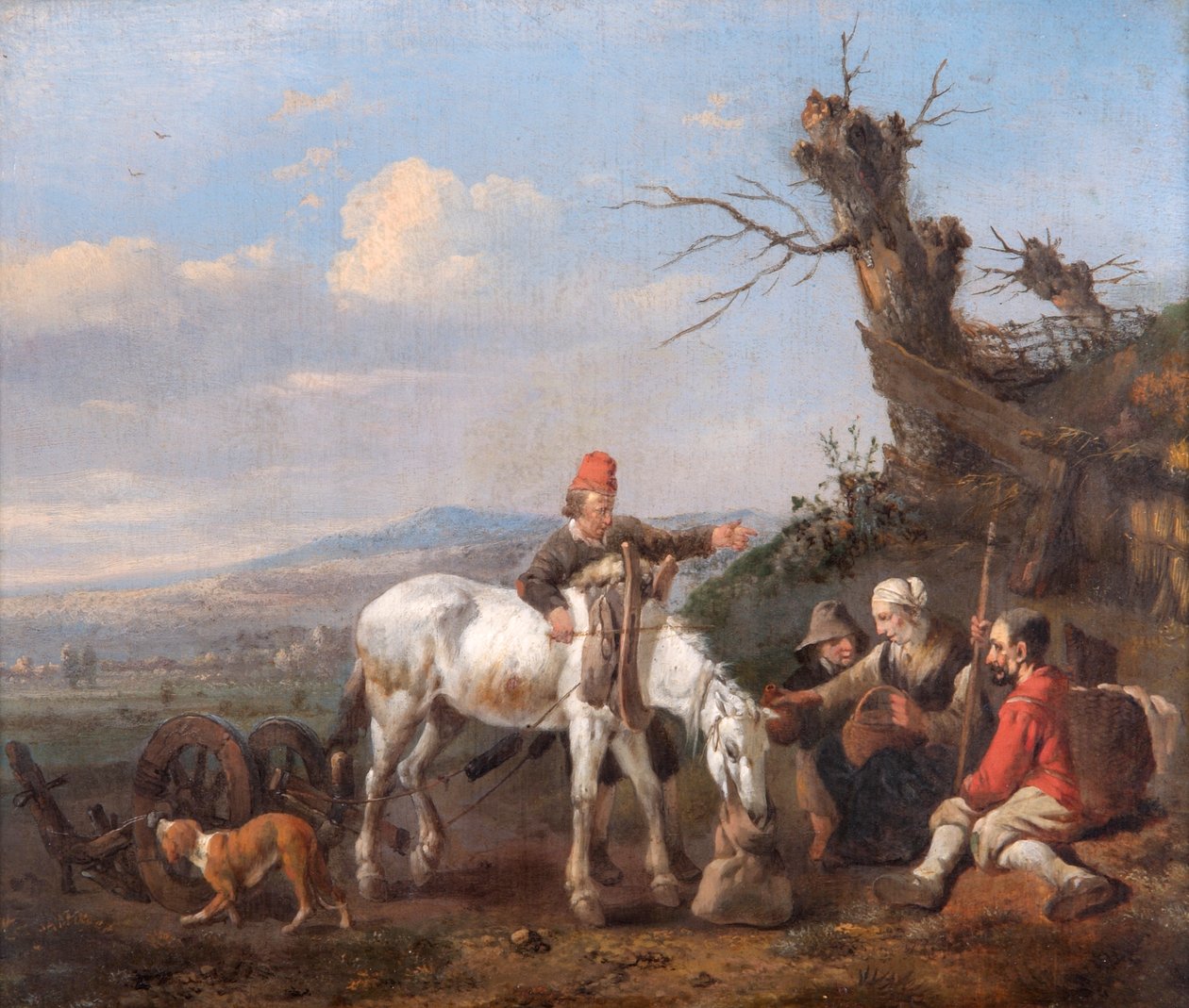 „Krajobraz z odpoczywającymi podróżnikami”, XVII wiek autorstwa Johannes Lingelbach