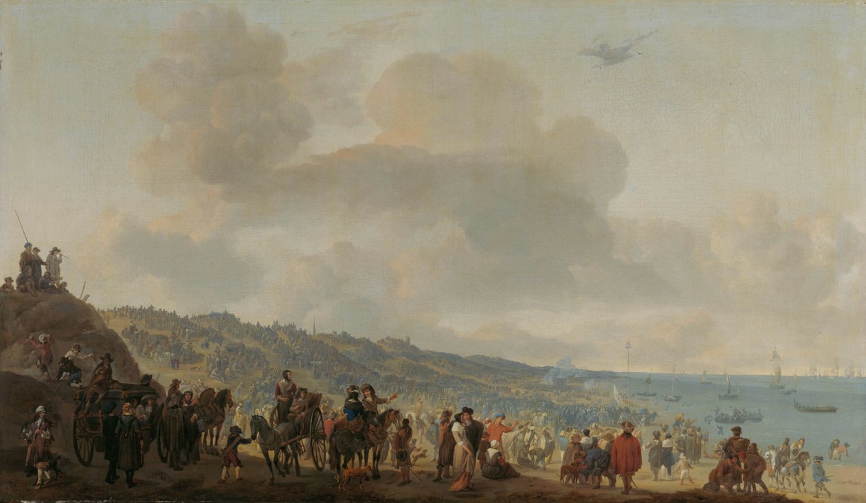 Wyjazd Karola II z Anglii z Scheveningen, 2 czerwca 1660 r autorstwa Johannes Lingelbach