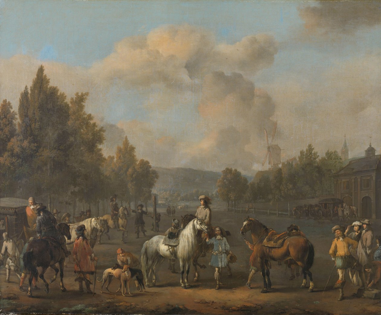 Szkoła jeździecka autorstwa Johannes Lingelbach