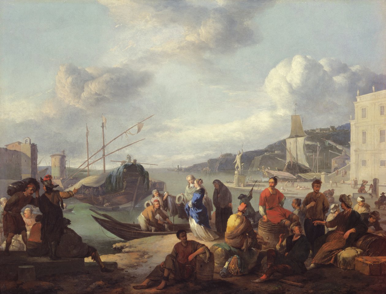Widok na port, 1666 autorstwa Johannes Lingelbach