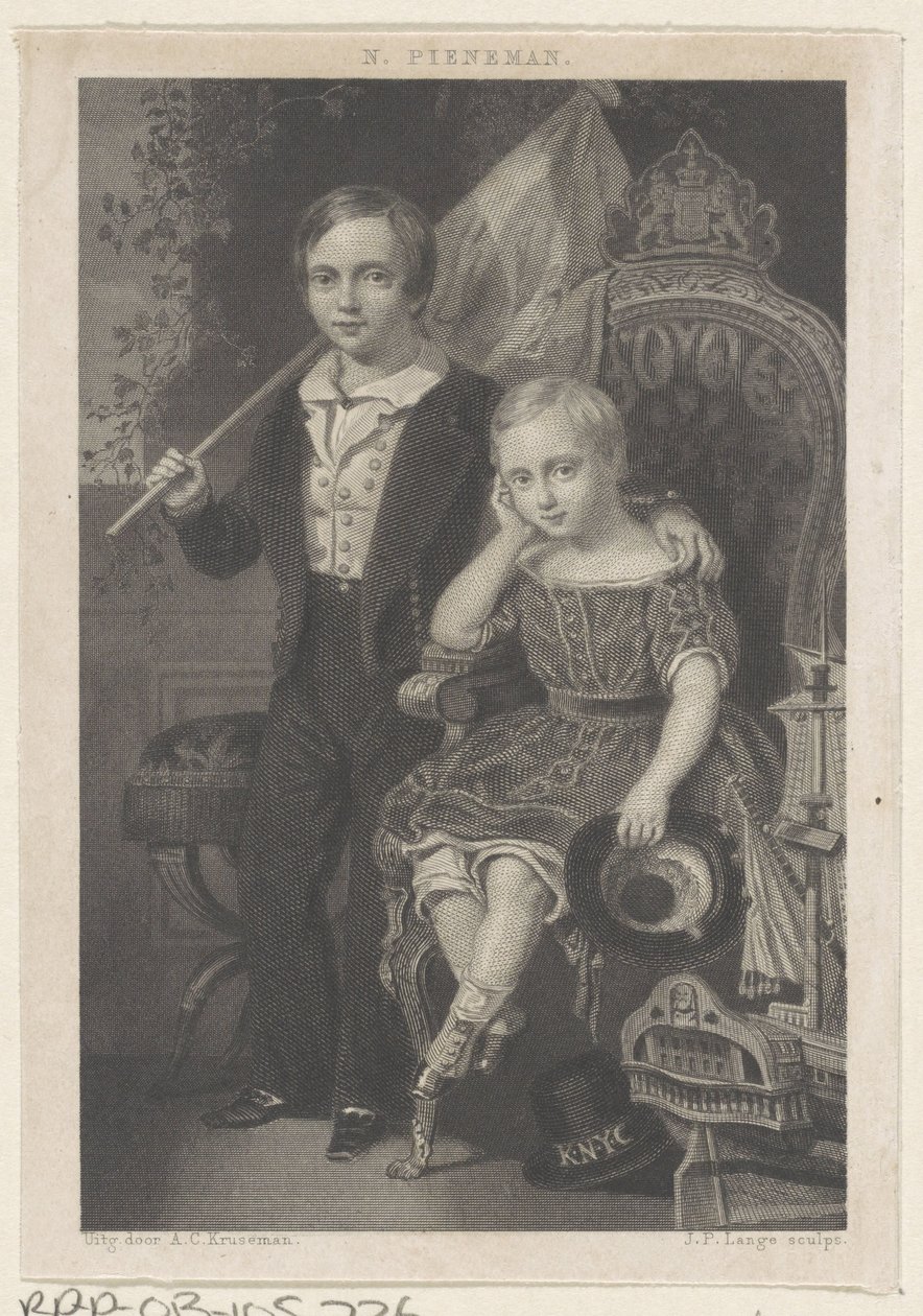 Portret Williama, księcia Holandii i Mauritsa, księcia Holandii autorstwa Johannes Philippus Lange