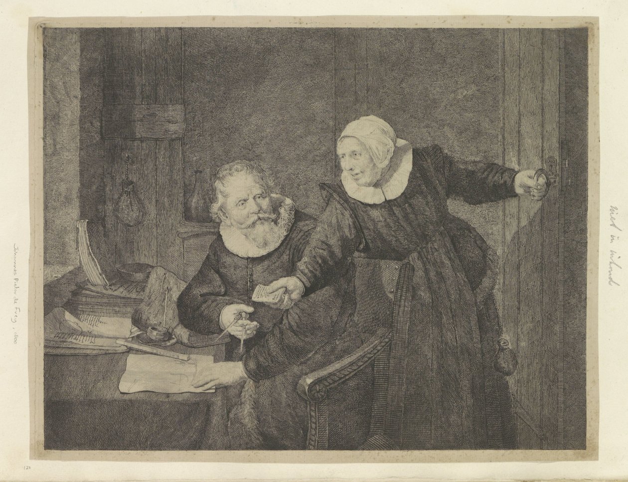 Portret stoczniowca Jana Rijcksena i jego żony Recueil de quatre-vingt-cinq estampes originales (tytuł serii) autorstwa Johannes Pieter de Frey