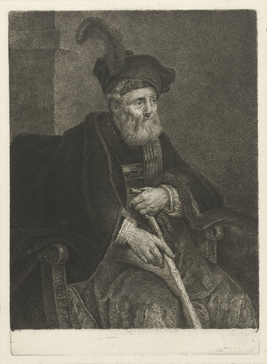 Portret nieznanego starca na krześle autorstwa Johannes Pieter de Frey