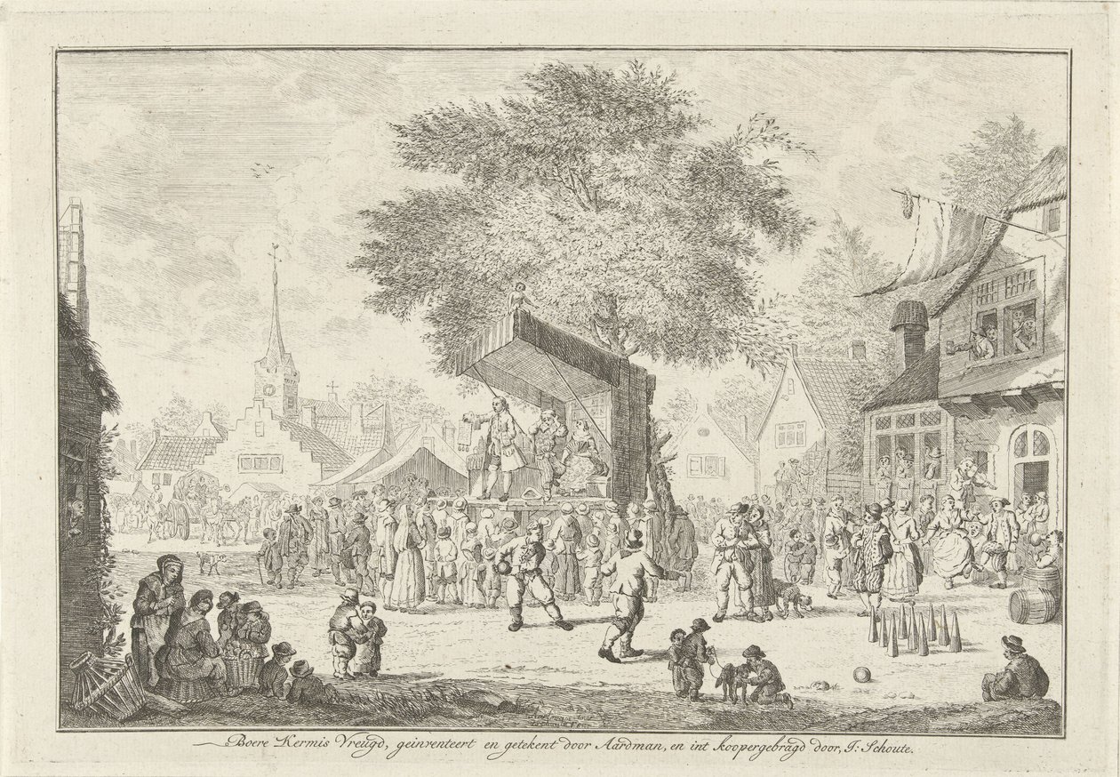 Jarmark na wsi, ok. 1750 Jarmark Jarmarku (tytuł na obiekcie) autorstwa Johannes Schouten