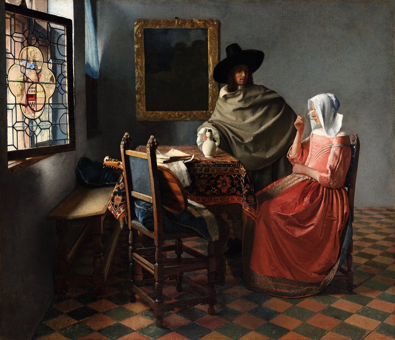 Kieliszek wina autorstwa Johannes Vermeer