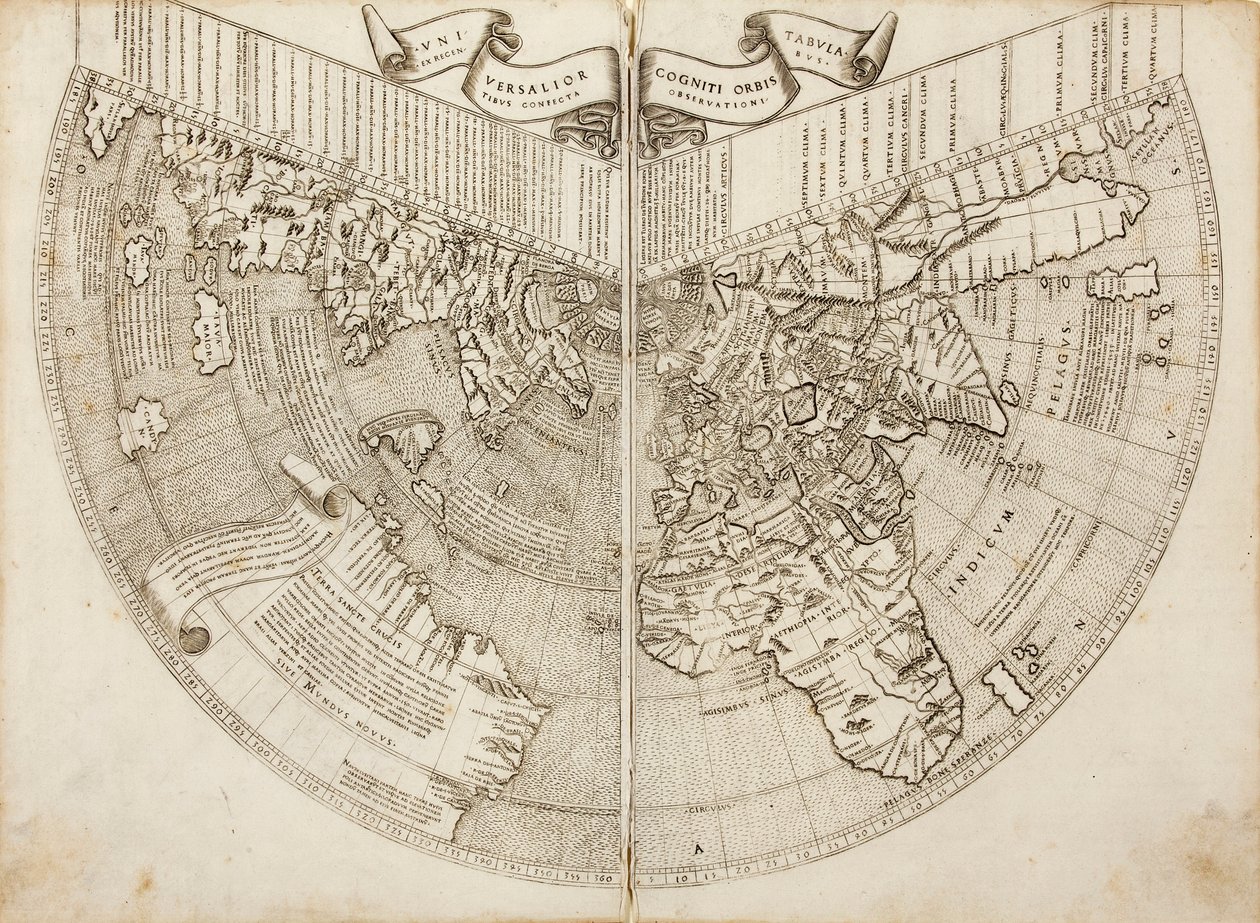 Mapa świata z "Geographii" Ptolemeusza autorstwa Johannes & Vitalibus Bernardinus Venetus de Ruysch