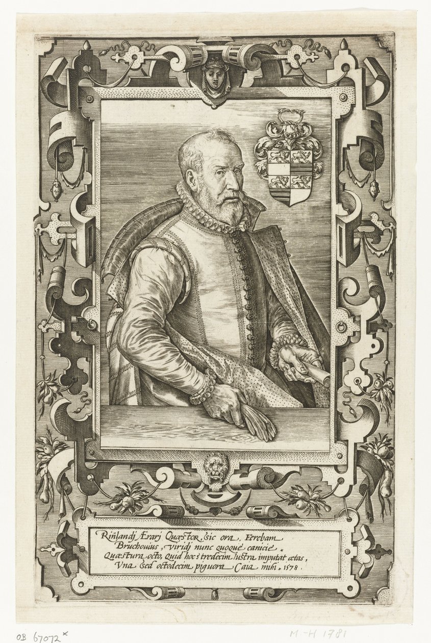 Portret Jana van Brouckhovena, stewarda Nadrenii autorstwa Johannes Wierix (attributed to)
