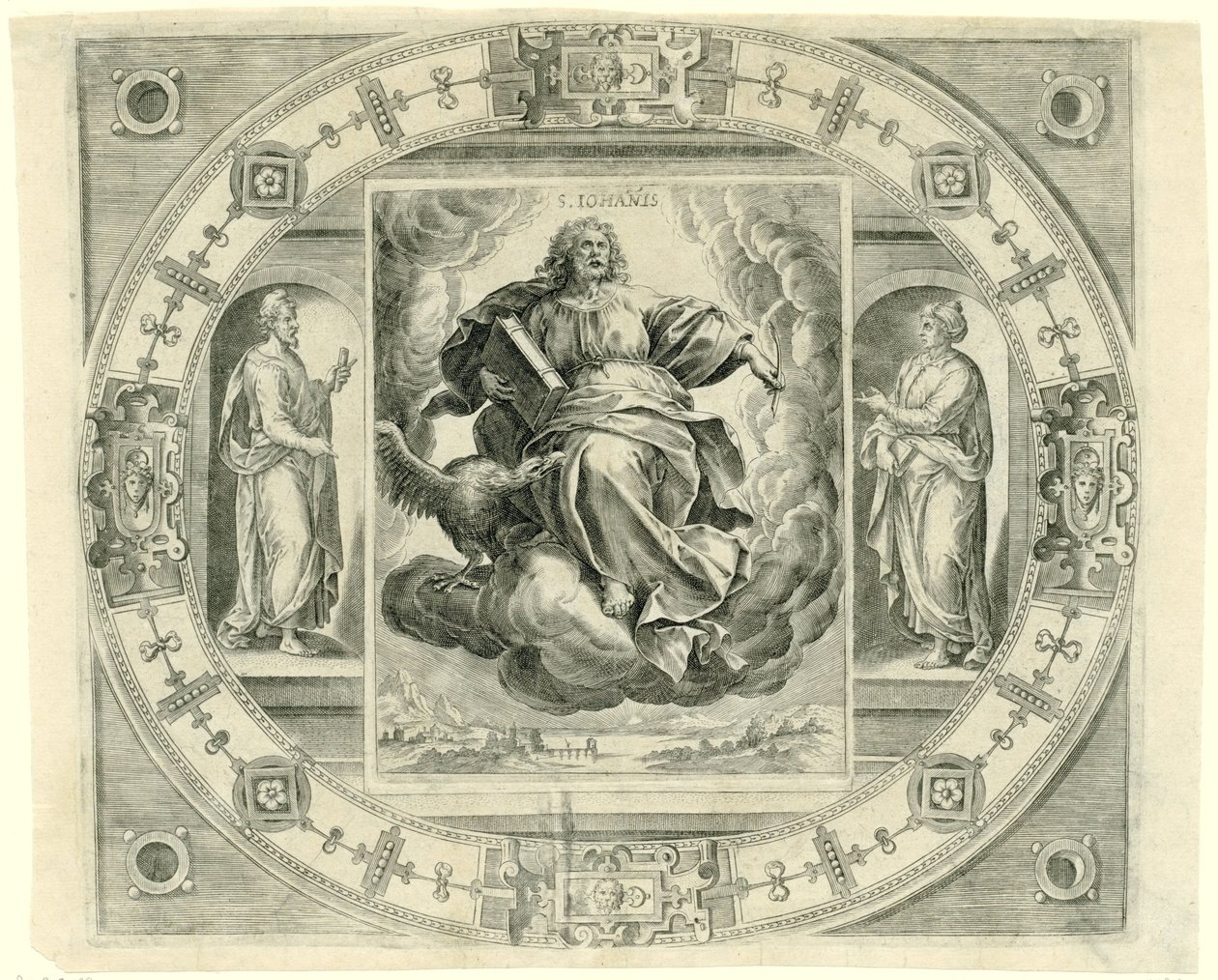 Ewangelista Jan S. Iohañis (tytuł na obiekcie) Czterej ewangeliści (tytuł serii) autorstwa Johannes Wierix (rejected attribution)