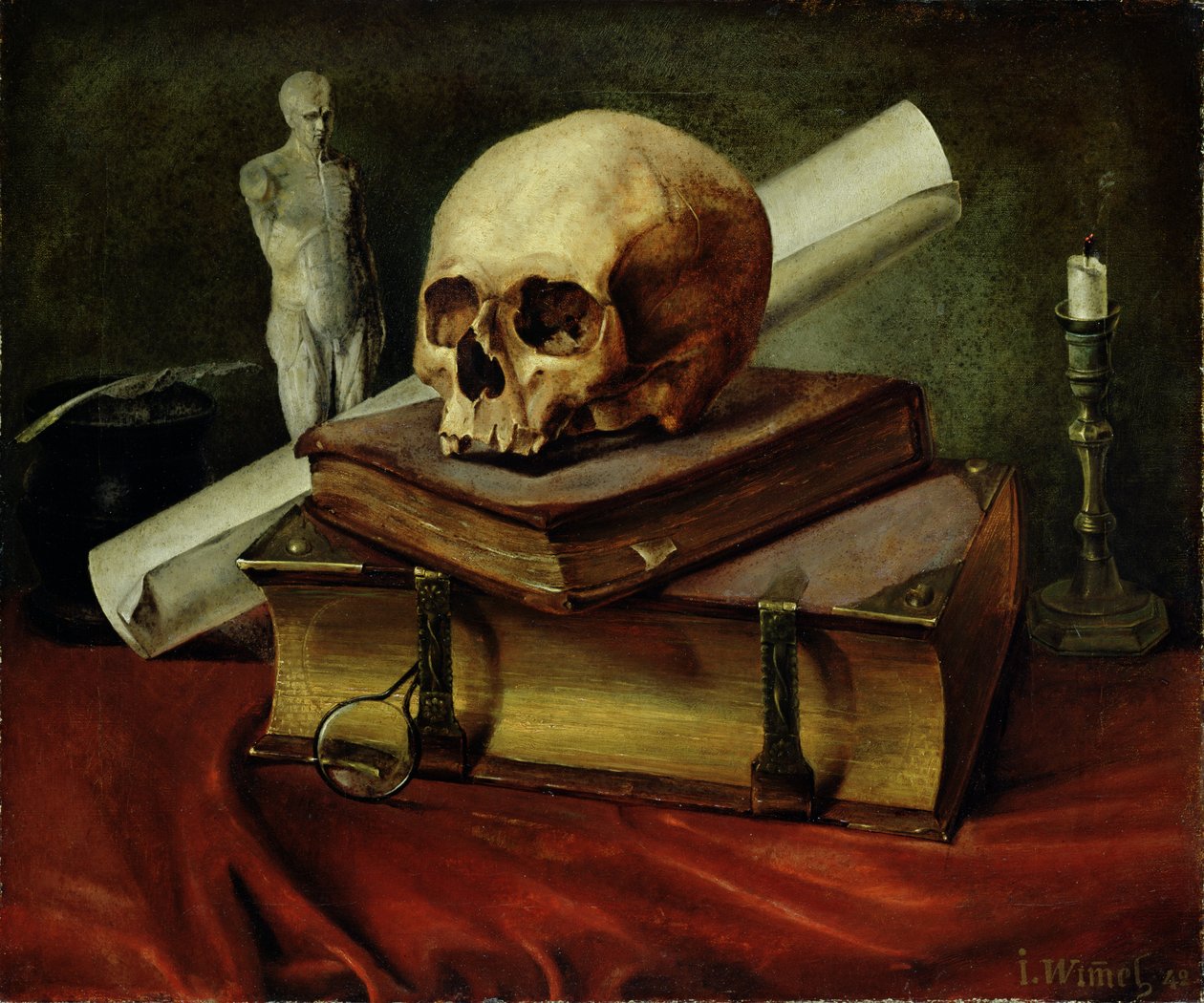 Vanitas, Martwa natura, 1842 autorstwa Johannes Wimmel