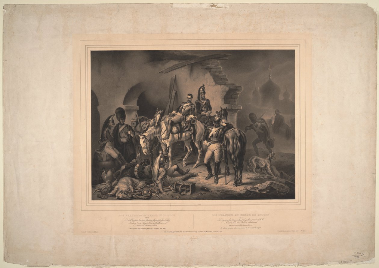 Armia francuska na Kremlu moskiewskim, 1830 autorstwa Johannes Woelffle