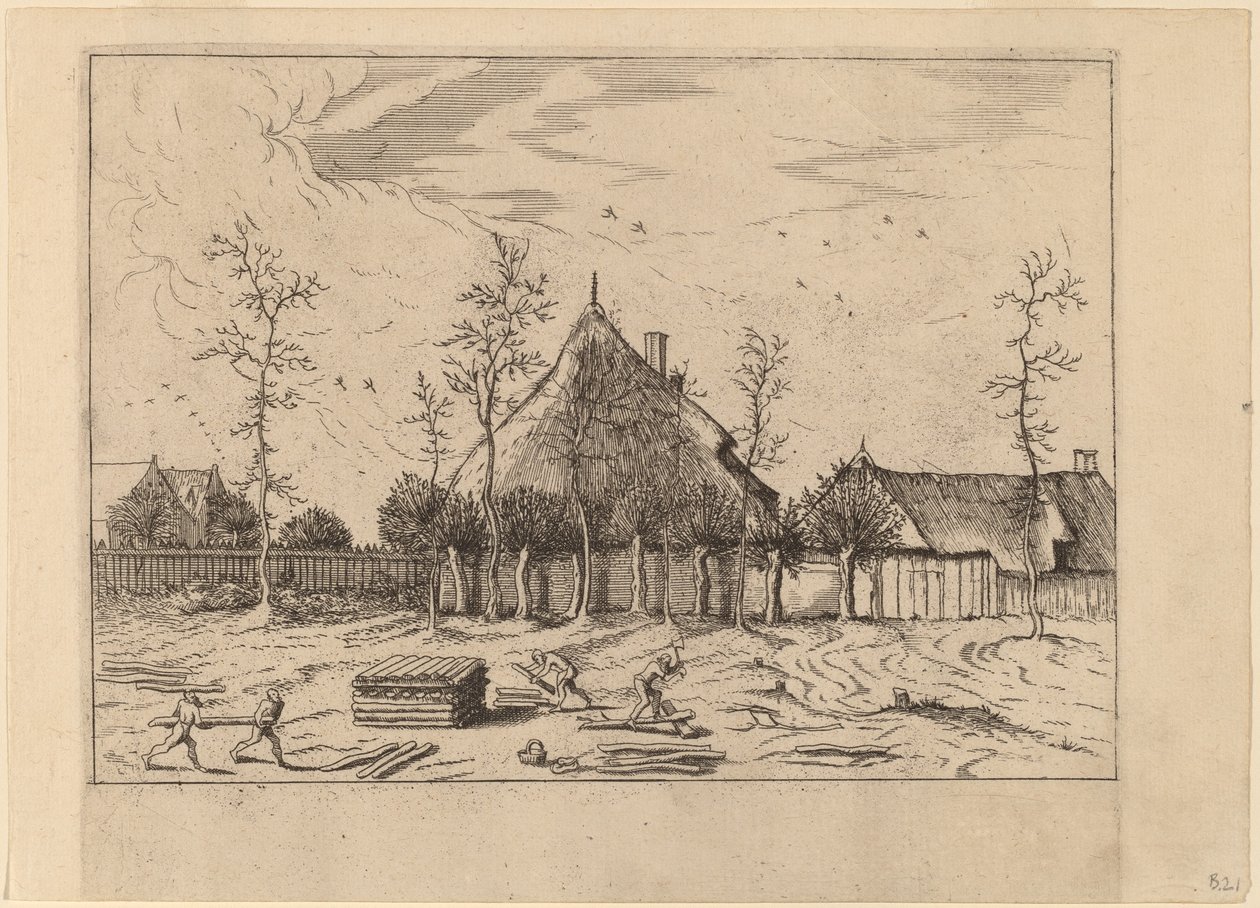 Gospodarstwo rolne autorstwa Johannes and Lucas van Doetechum after Master of the Small Landscapes