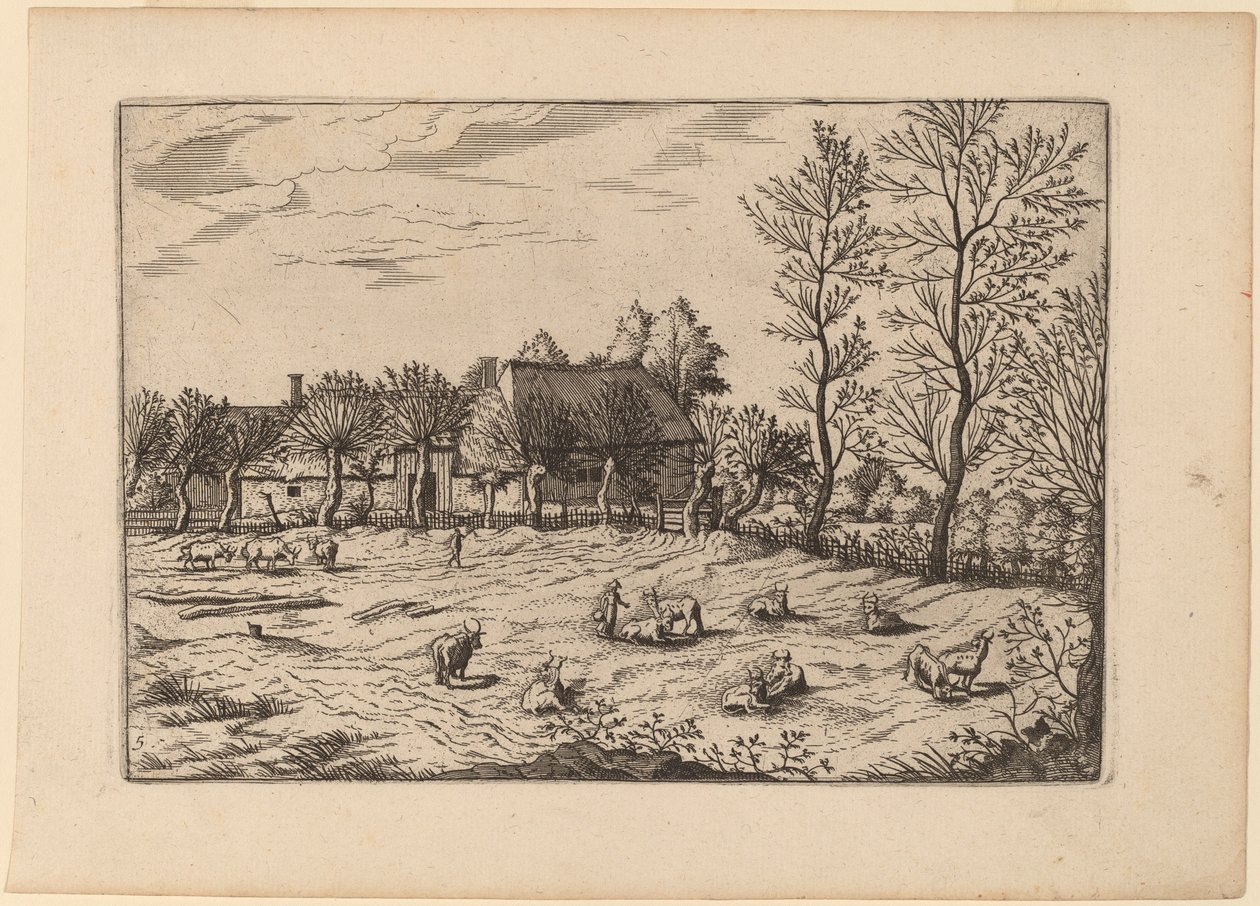 Gospodarstwo rolne autorstwa Johannes and Lucas van Doetechum after Master of the Small Landscapes