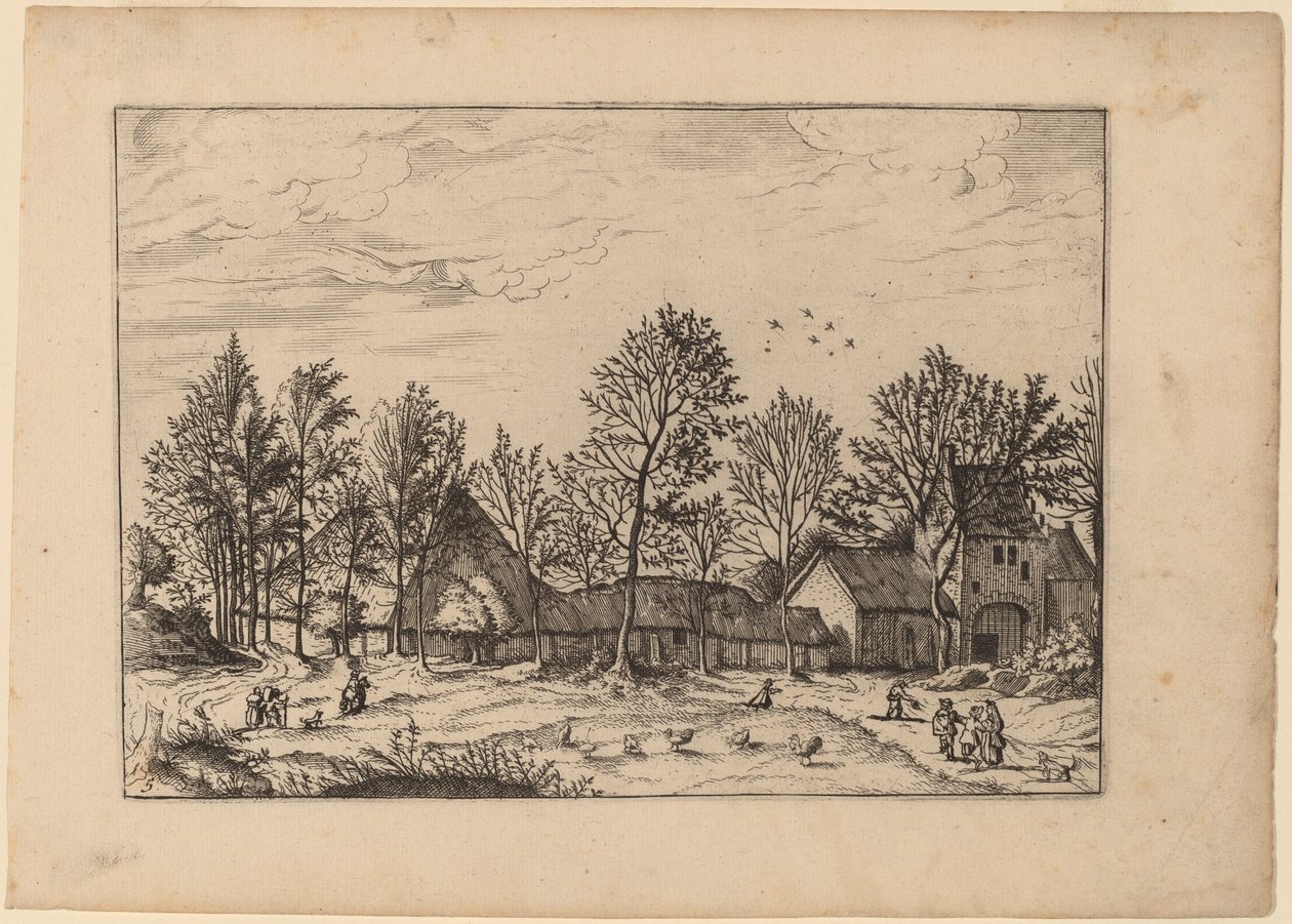 Farma z bramą autorstwa Johannes and Lucas van Doetechum after Master of the Small Landscapes