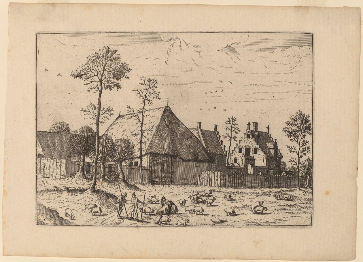 Szopa z domkiem autorstwa Johannes and Lucas van Doetechum after Master of the Small Landscapes