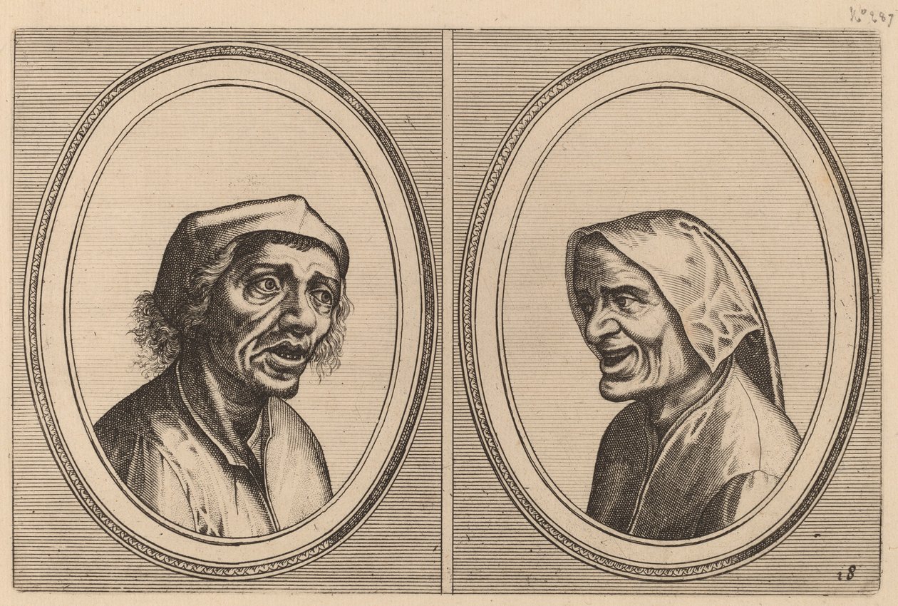 „Goe Geurtjen” i „Kribbighe Babbe” autorstwa Johannes and Lucas van Doetechum after Pieter Bruegel the Elder