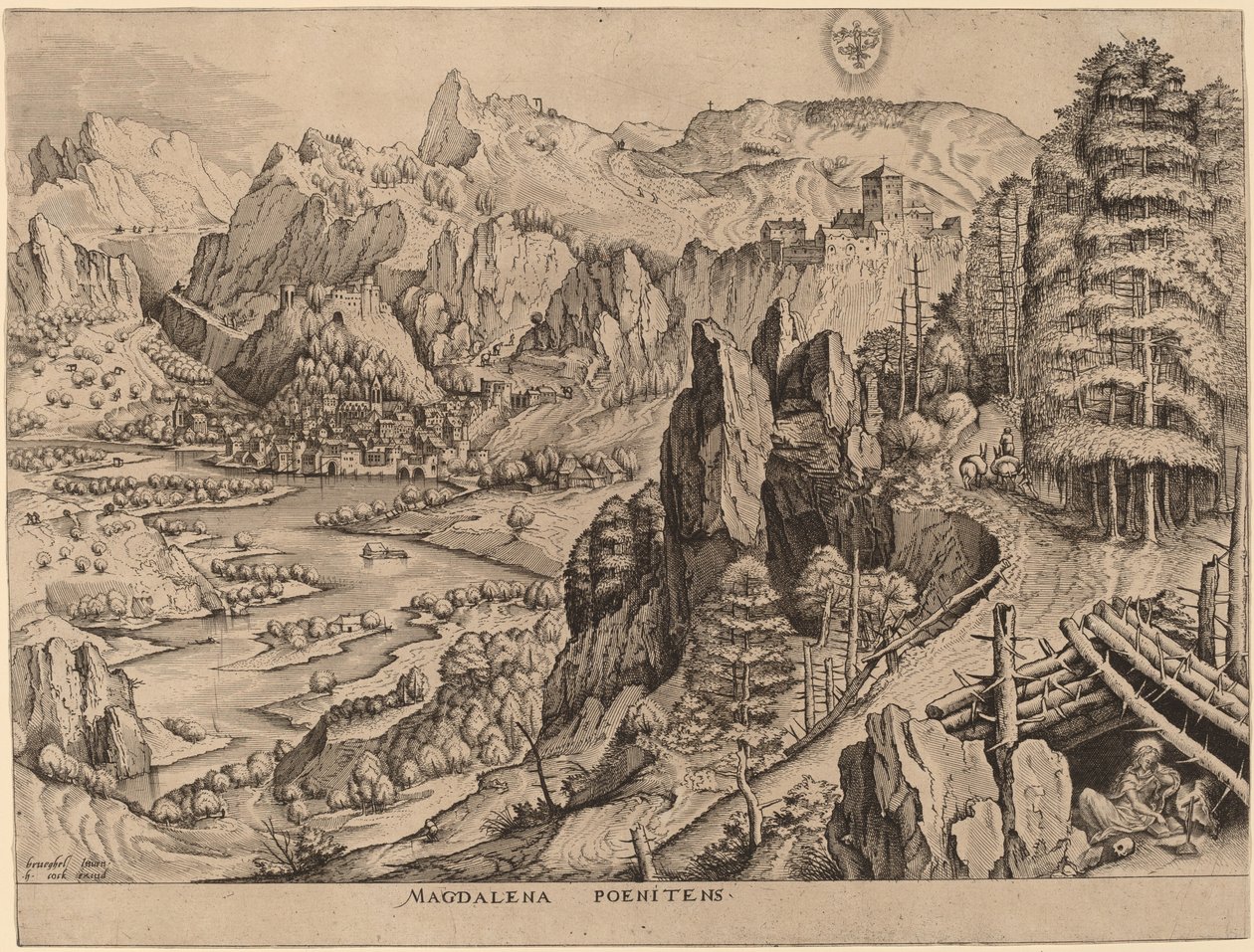 Magdalena pokutująca autorstwa Johannes and Lucas van Doetechum after Pieter Bruegel the Elder