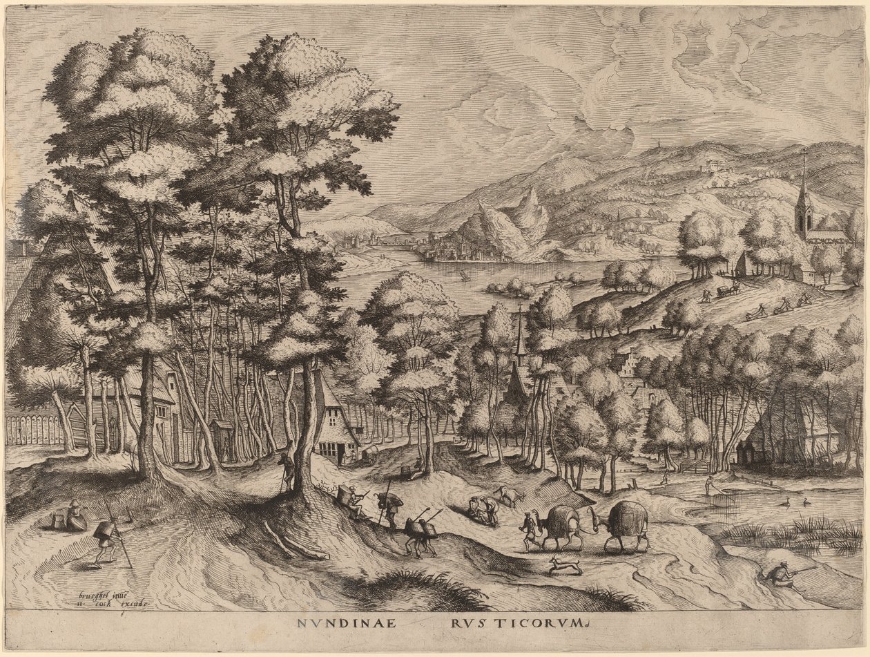 Rustykalny rynek autorstwa Johannes and Lucas van Doetechum after Pieter Bruegel the Elder