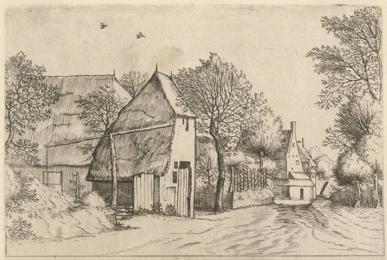Wiejska droga z Draw Well autorstwa Johannes and Lucas van Doetechum after the Master of the Small Landscapes