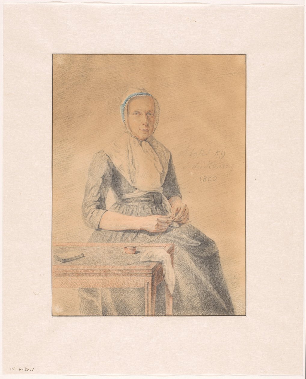Portret Katarzyny van Eck autorstwa Johannes de Koning (signed by artist)