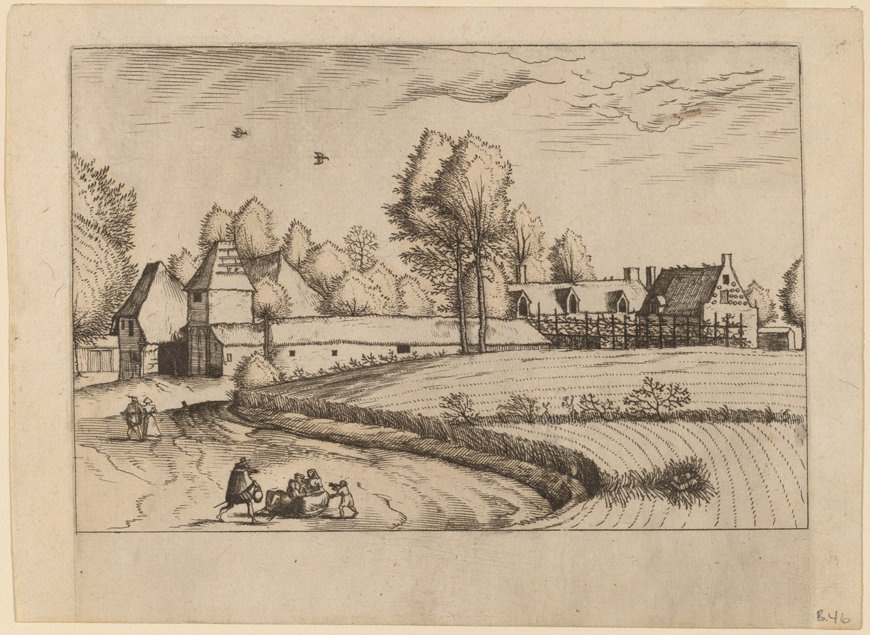 Domy wiejskie autorstwa Johannes van Doetechum, the Elder and Lucas