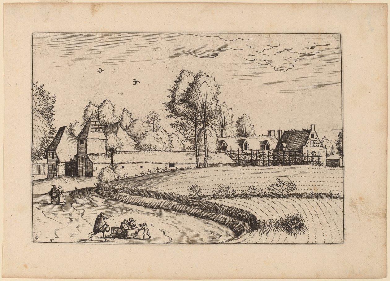 Domy wiejskie autorstwa Johannes van Doetechum, the Elder and Lucas